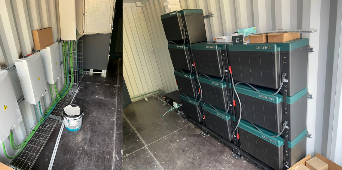 Montaje de contenedor de baterías